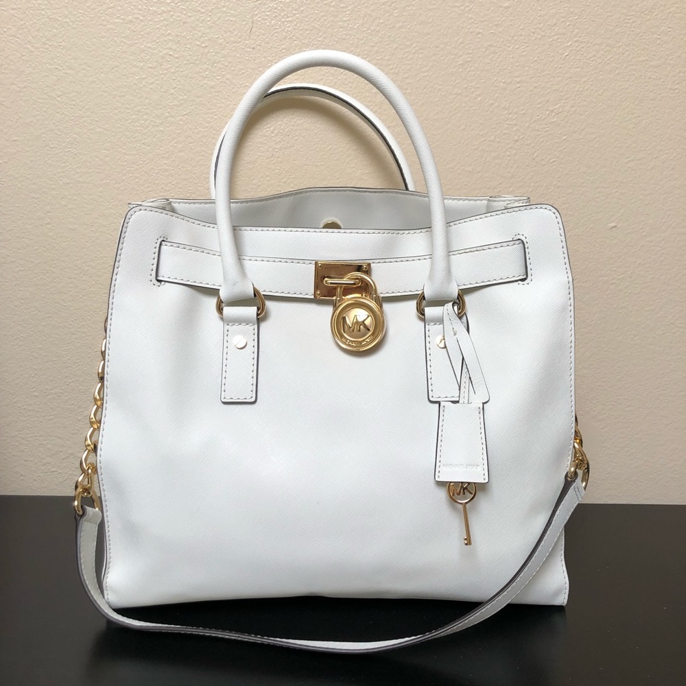 Authentic Michael Kors Hamilton Large White Purse
